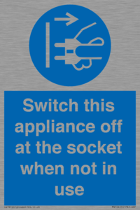 Switch this appliance off at the socket when not in use